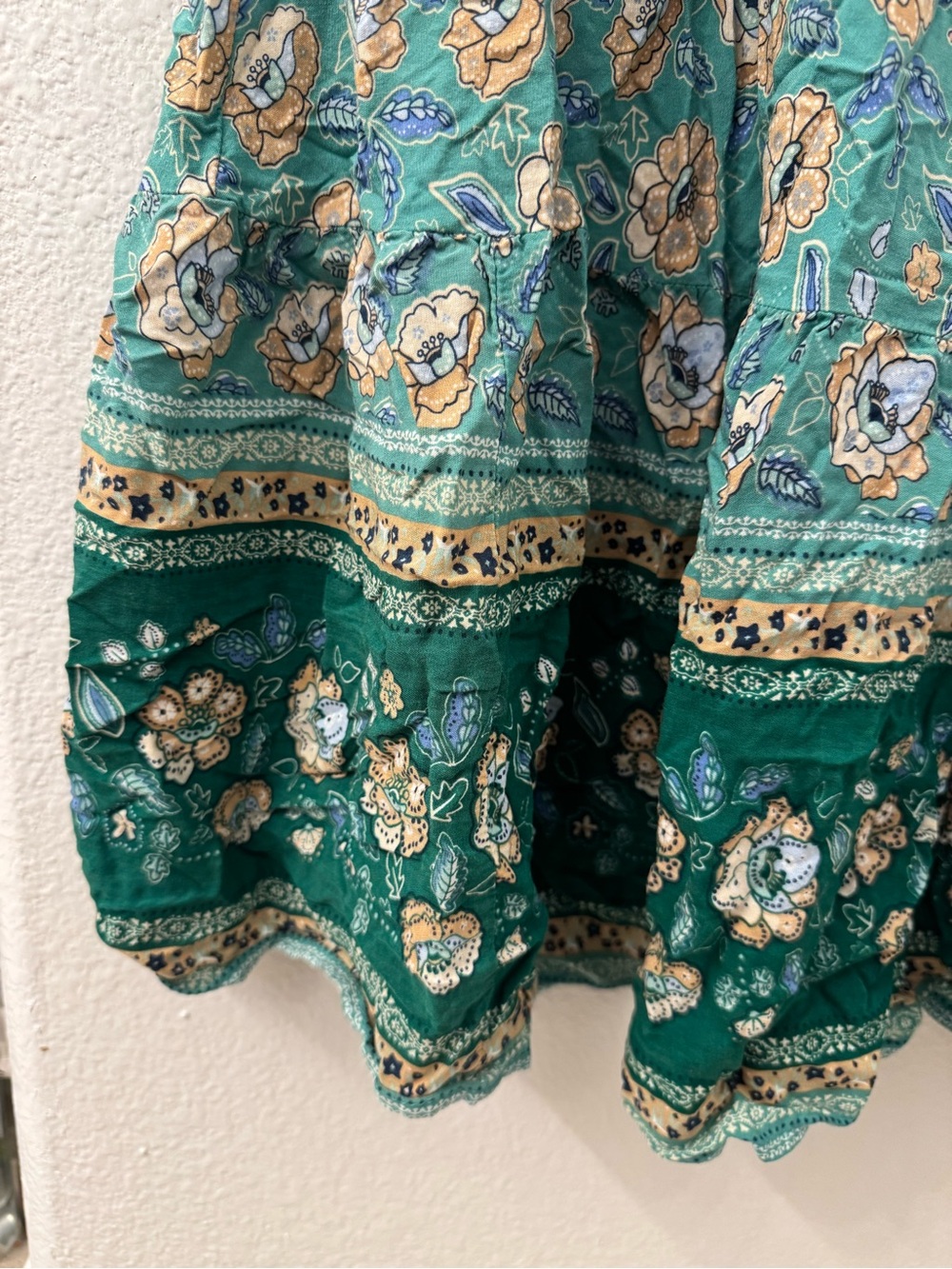 BloomChic Teal Floral Midi Dress with Cream Accents 22/24 plus garden boho - Picture 5 of 7